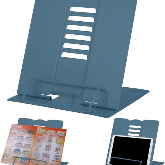 Desk Book Stand Holder for Reading, Adjustable Cookbook Stand Metal Reading Stan - Picture 1 of 6